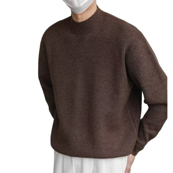 Retro fashionable knitted trend solid color sweater