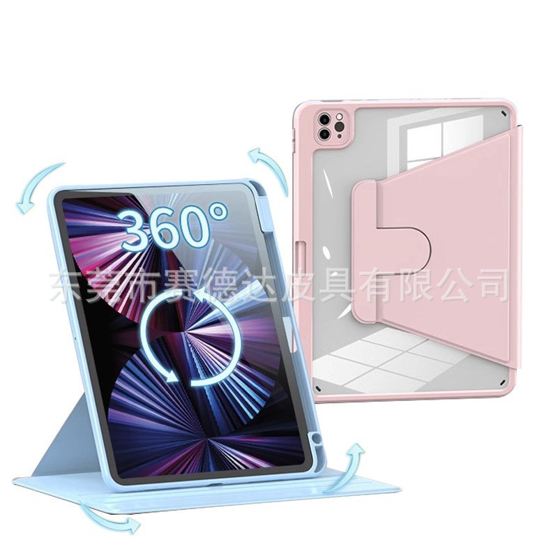 iPad Protective Cover 2024 Edition Rotating pro Transparent Acrylic 5 Drop-resistant 11 inch Apple 10.9 Tablet 9 Generation 13