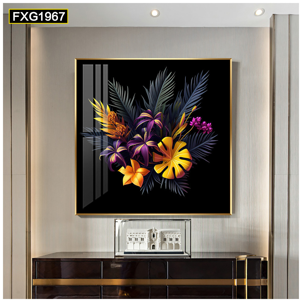 Pintura decorativa moderna de lujo ligero de alta gama sala de estar atmósfera de alto nivel sala de comedor mural arte abstracto cuadrado porche colgante pintura