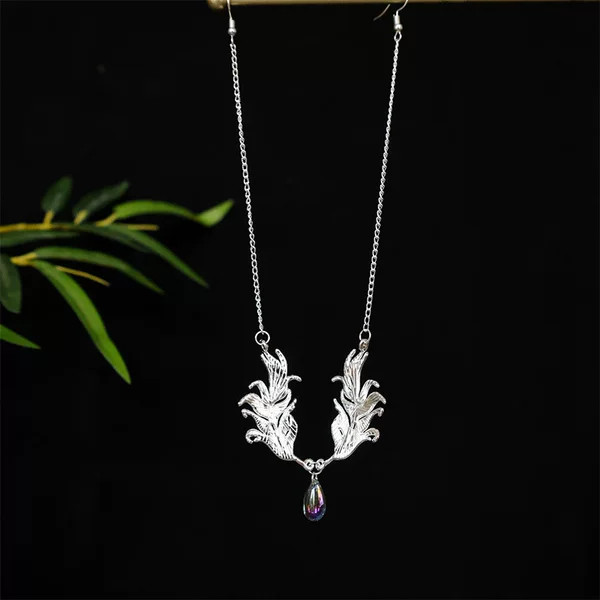 Silver Fairy Forehead Chain, Eyebrow Chain, Feather Wings Hair Accessory, Ancient Style Hanfu Headpiece, Versatile Cool Makeup Accessory