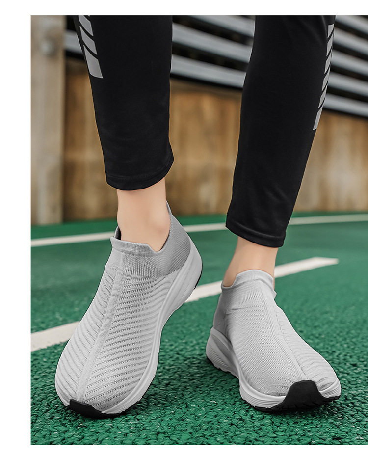 Giày lười vải dệt lưới unisex xỏ chân đế mềm nhẹ cỡ lớn, gót 3-5 cm — A 81m màu, A81 màu xám, A81 màu đen chi tiết 12