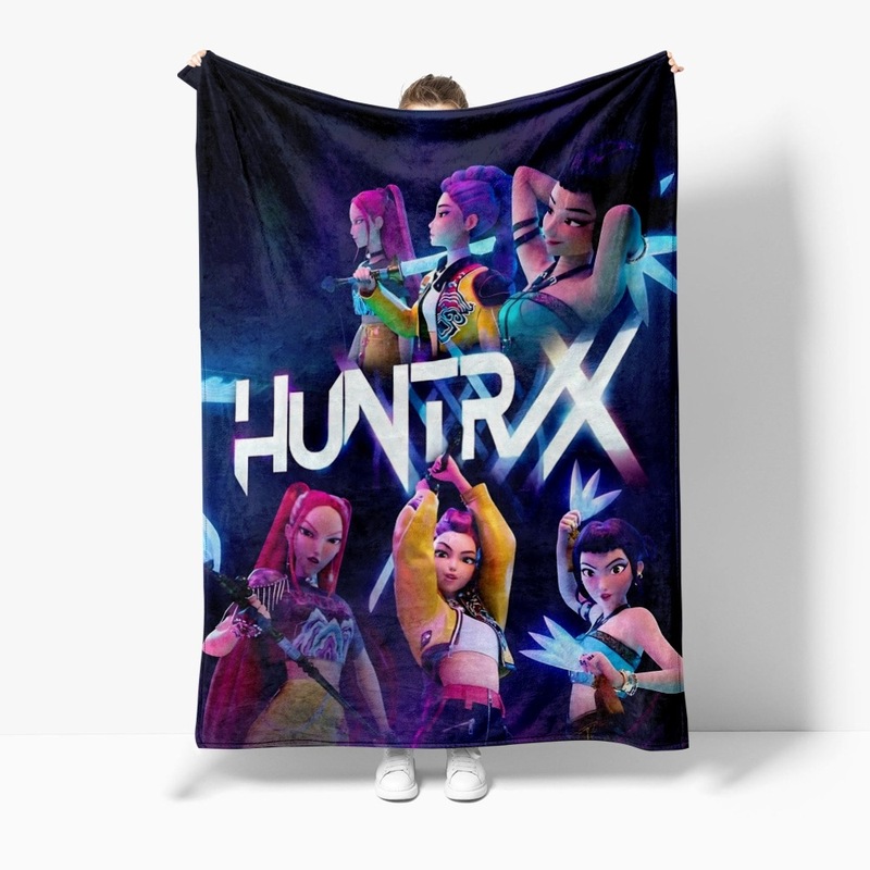 3D新品电影 K-POP 猎魔女团 毛毯午睡毯法兰绒印花保暖|undefined