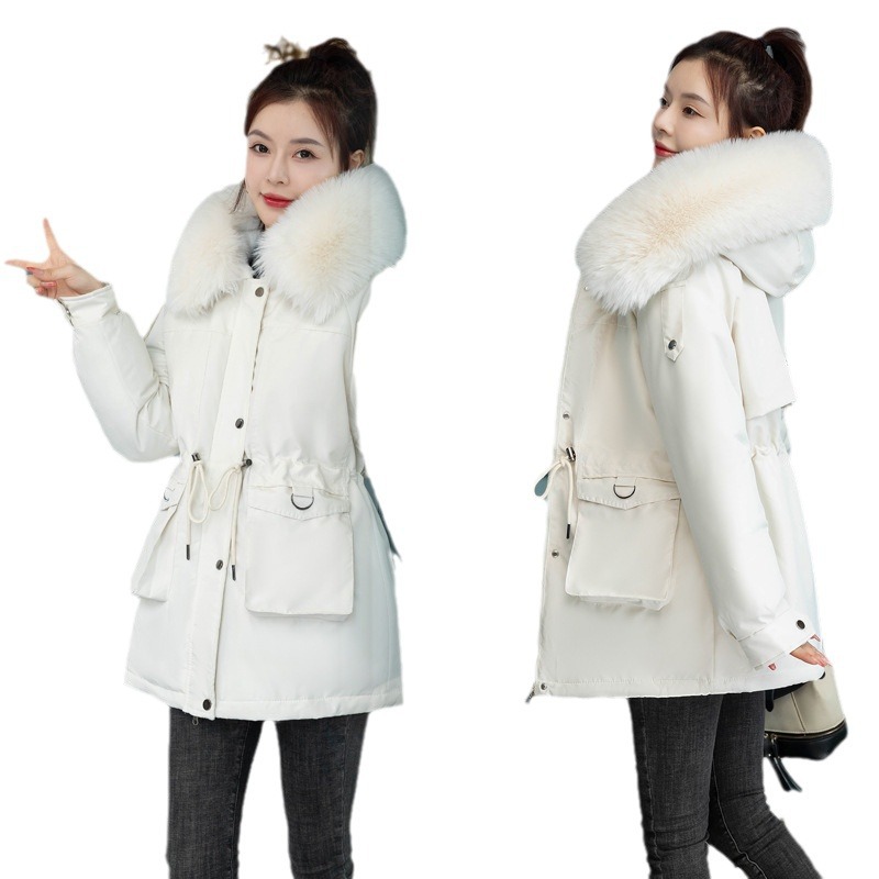 2024 superando la ropa de algodón corta de moda coreana suelta de invierno cintura de gran tamaño de algodón grueso