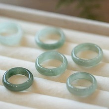 小红书同款雨后青提细素戒指仿玉小众古风小众掉色时尚食指礼物