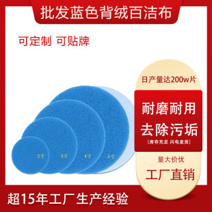 Manufacturer Wholesale Blue Scouring Pad Rust Removal Cleaning Polishing Nylon Fiber Flocking Blue Scouring Pad