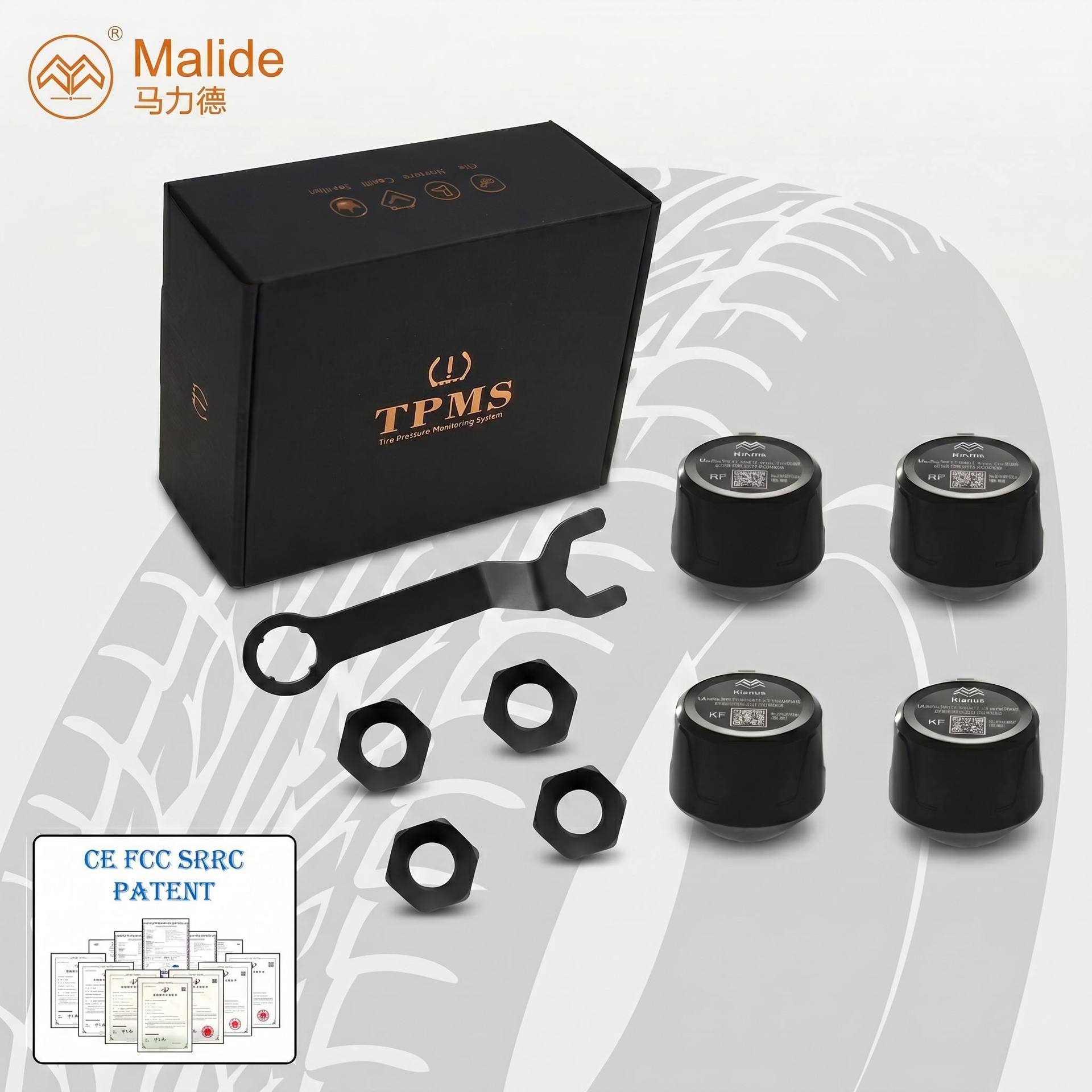 Miled Bluetooth External Tire Pressure Monitoring System Wireless Mobile Phone APP Universal TPMS for Cars