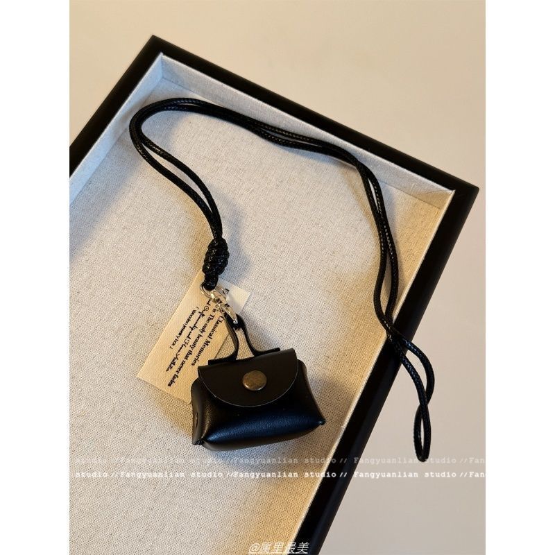 包藏心动 复古豹纹皮质零钱包项链女长款毛衣链收纳包包挂脖配饰|undefined
