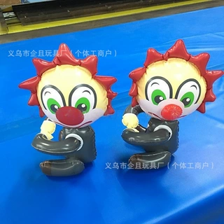 跨境定制PVC充气小丑抱抱公仔卡通造型充气玩具充气小丑抱臂玩具