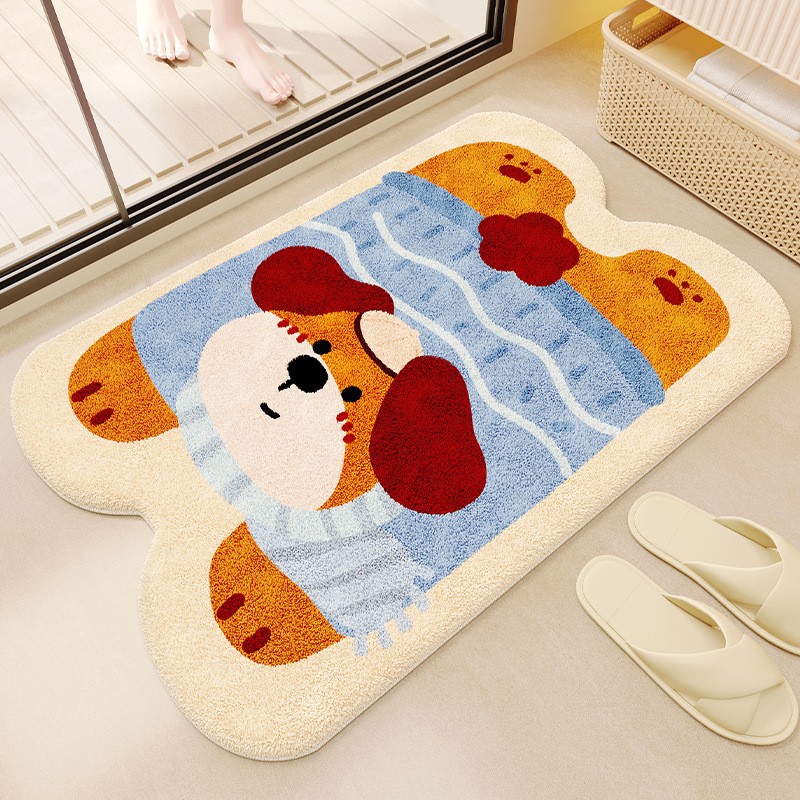 Bathroom Floor Mat Cute Cartoon Special-Shaped Imitation Cashmere Floor Mat Easy Care Toilet Bathroom Absorbent Mat Drop Shipping