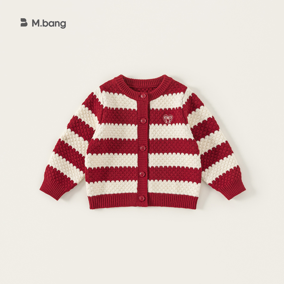 Yoobao ropa infantil de niñas suéter de arco cardigan otoño invierno rojo nuevo bebé ropa de Año Nuevo abrigo de punto