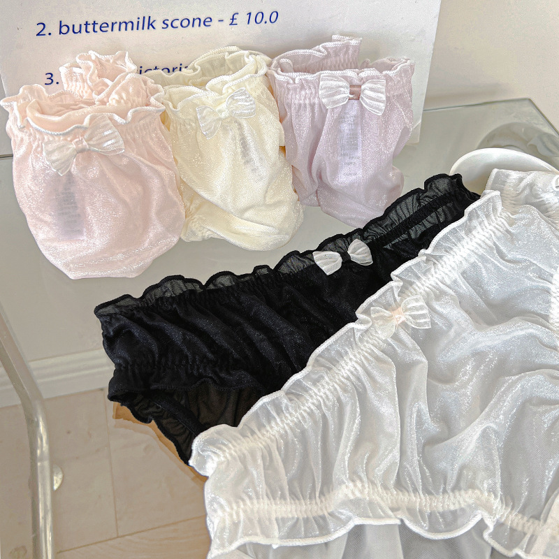 Calzoncillos de gran tamaño de día de color sólido dulce, seda de hielo, algodón puro insensible, pantalones de fondo de triángulo de gran tamaño transpirables y secos de varios colores