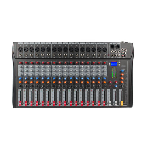 Professional 16-way mixer, performance conference stage karaoke with Bluetooth USB phantom power supply with recording mixer