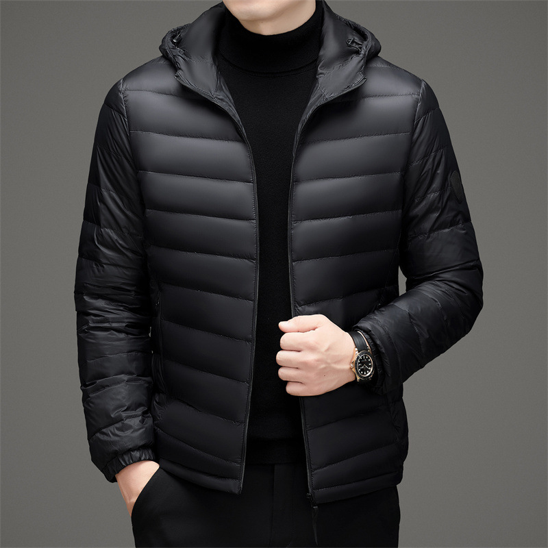 Counter Same Style Lightweight down Jacket for Men 2025 Winter New Business Casual Fashion Versatile Hooded Jacket Counter Same Style Lightweight down Jacket for Men 2025 Winter New Business Casual Fashion Versatile Hooded Jacket