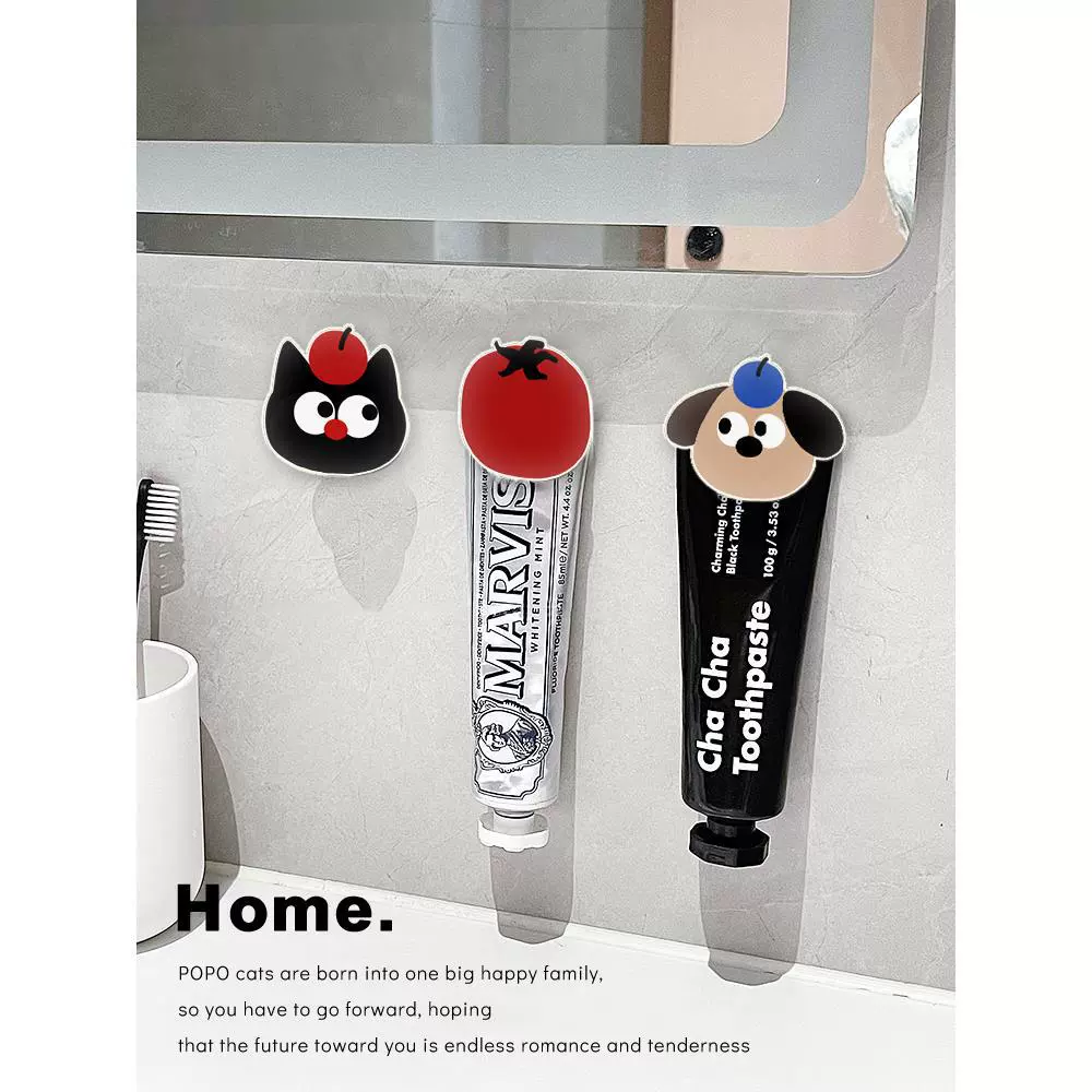 Мультяшный черный кот зубная щетка зубная паста стойка для ванной комнаты маска для чистки лица