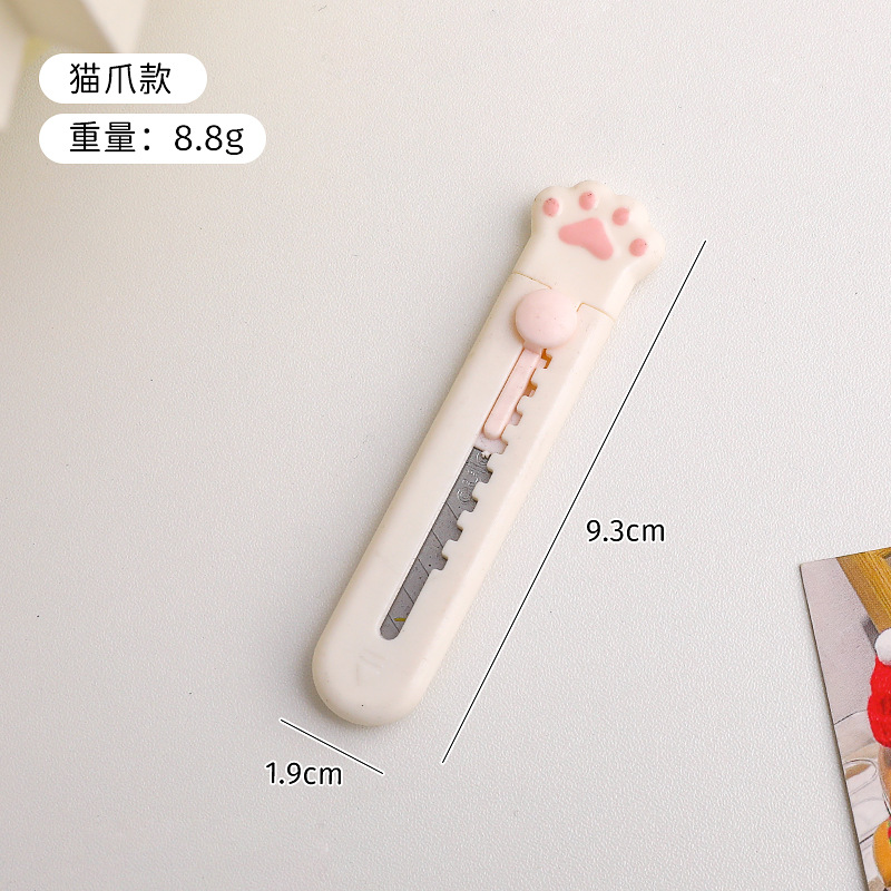 Cuchillo de dibujos animados creativo lindo dibujos animados cuchillo de corte de papel portátil cuchillo de cuentas de mano nube gato