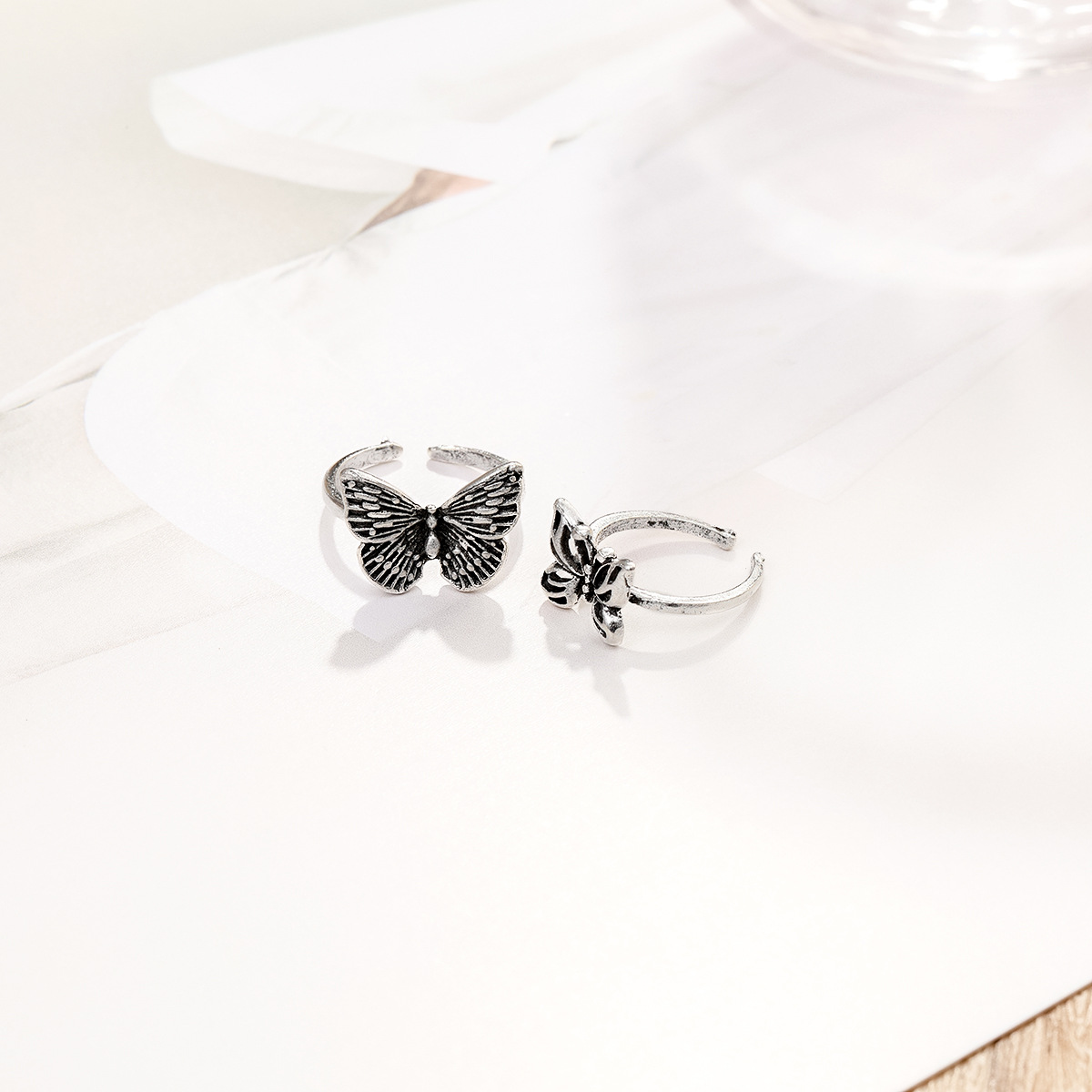 Anello farfalla retrò set 2 pezzi gioielli moda donna_voghion.com
