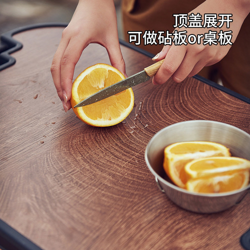 Camping outdoor storage box folding wooden cover storage multi-functional organizing box large car folding trunk