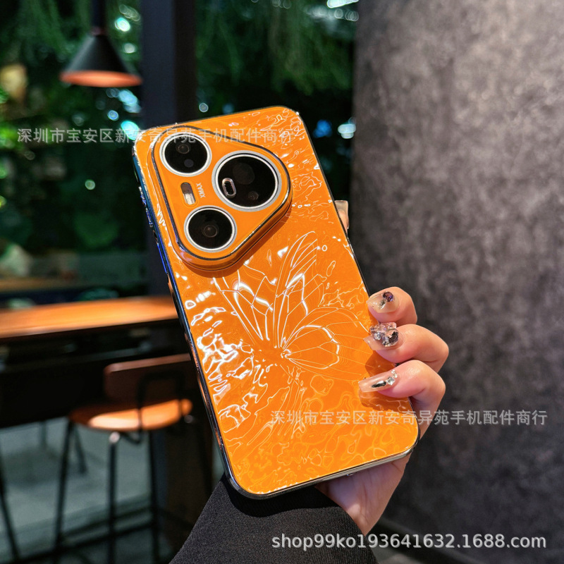 高品质电镀蝴蝶适用华为Pura80ultra轻奢磁吸新款Mate70Pro手机壳|undefined