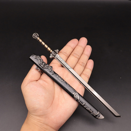 Tang Dynasty weapon model around Langya Bang 22 cm Tang Hengdao with sheath handicraft metal model sword