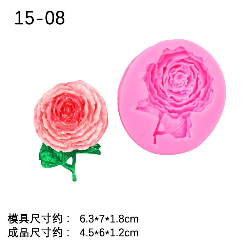 Grande y pequeño Rosa forma fondant pastel molde chocolate fondant pastel decoración epoxi arcilla decorativa Silicona