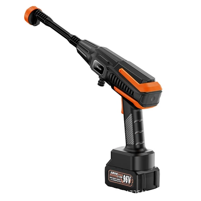 Convenient Pure Copper Motor High-Power Floor Scrubber Car Wireless Car Washing Machine High-Pressure Water Gun Ready Supply Hot Sale (High pressure car wash water gun) - brushless-motor-without-light-vibrant-orange