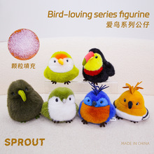 仿真爱鸟系列鸟玩偶可爱鹦鹉摆件儿童毛绒玩具公仔掌中宝礼物批发