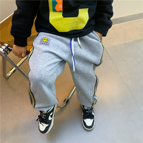 Boys' trendy brand cartoon printed sweatshirts for autumn  new children's Korean style versatile casual clothes for small and medium-sized children