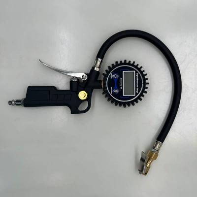 Air pressure gauge/tire pressure gauge, car tire inflator, LED liquid - digital-tire-pressure-gun-with-pure-copper-hose-clamp