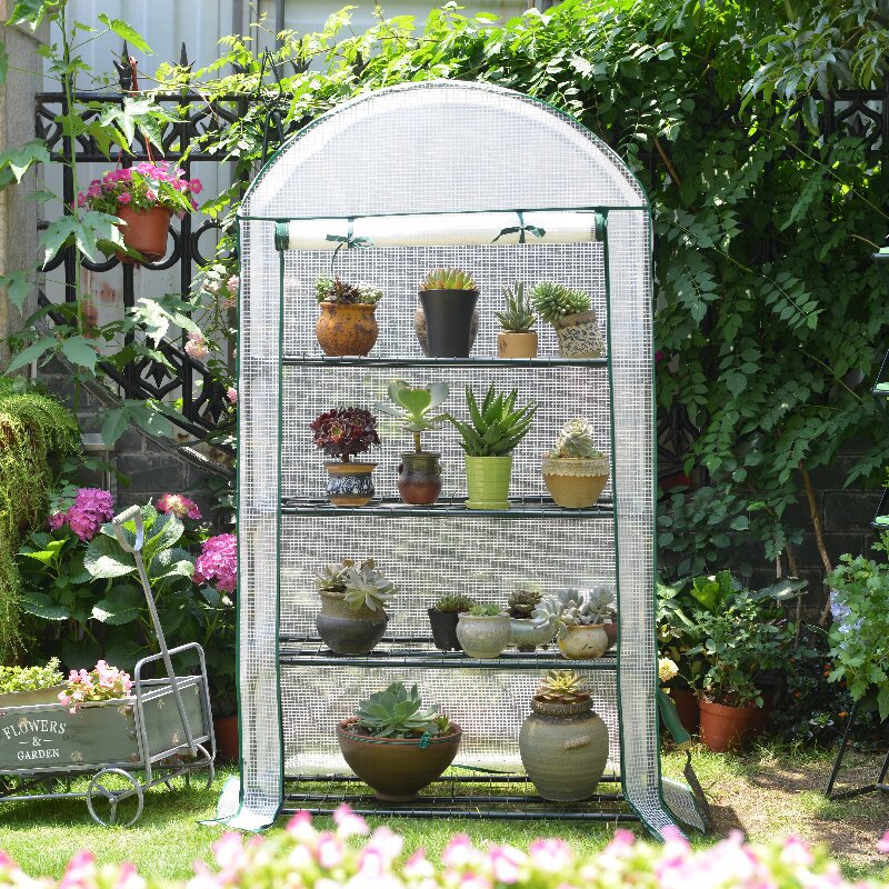 Widened Four-layer Greenhouse Garden Dome Planting Rack, Rainproof Succulent Shelter, Plant Insulation Shed, House,_voghion.com
