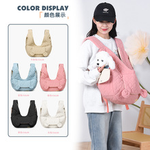 骑行宠物外出包 小型犬交叉背式胸前包 新款狗包易折叠轻便猫咪包