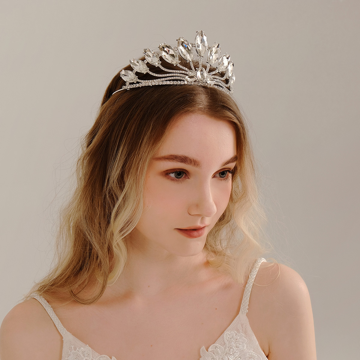 European And American Exaggerated Oversized Rhinestone Crown Car Show Model Prom Wedding Princess Tiara Luxury Crystal Bridal Crown