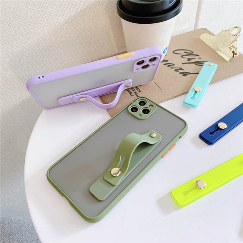 Candy color mobile phone case holder wrist strap support push and stretch color silicone color protective cover ultra-thin universal