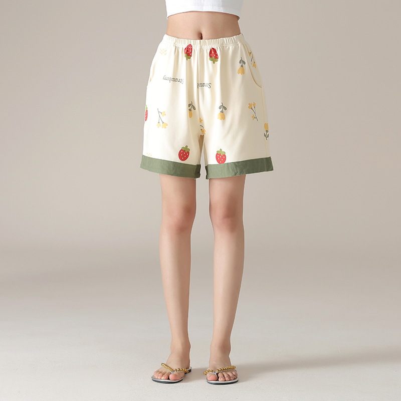 Pantalones de pijama de mujer de verano delgados pantalones cortos de algodón para el hogar pantalones de mujer sueltos de verano solo pantalones de algodón para el hogar