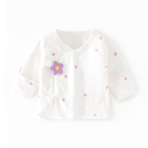 Newborn baby half-back inner clothes boneless pure cotton spring and autumn Velcro pajamas full moon monk clothes baby tops