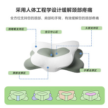 亚马逊新款记忆棉异形枕 四季通用透气颈椎枕 单人记忆棉枕头批发