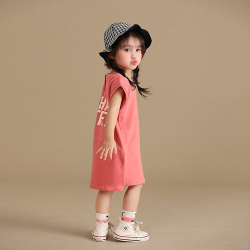 Girls' Dress Summer 2024 New Style Children's Dress Little Girl Loose Dress Children's T-Shirt Dress Girls' Dress Cotton 