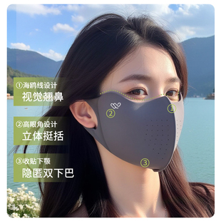J8 Stereo Female Summer 20253D Hyaluronic Acid Ice Silk Full Face Anti-Uv Sunscreen Mask New High G3