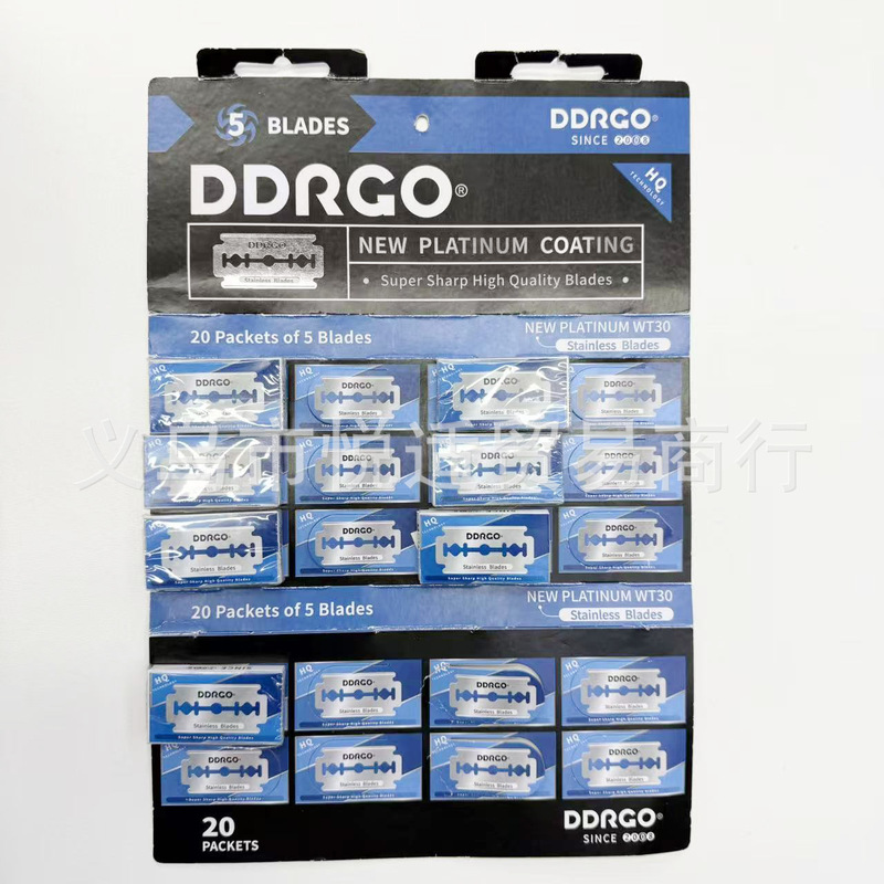 Stainless Steel Double-Edged Blade Ddrgo Double-Edged Razor Blade Old-Fashioned Manual Razor Blade 100 Pieces