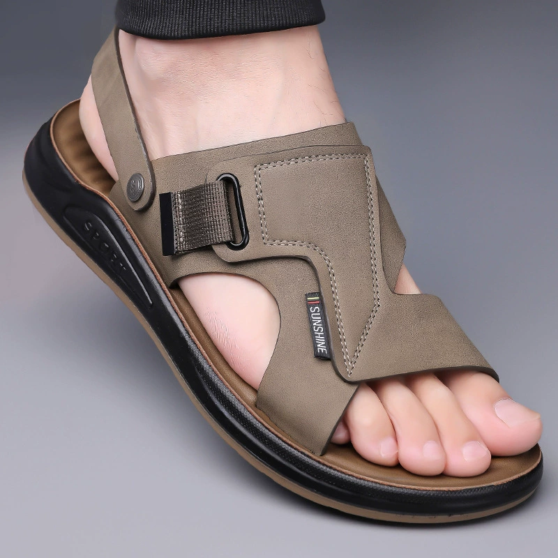 Лет sandals, мужские нескользящие шлепанцы, пляжные тапочки, 2024 год, гибкая подошва