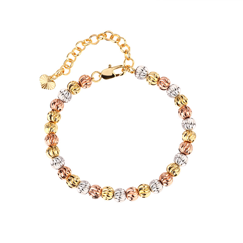 2024 nuevo estilo Zhuang Shengsheng joyería temperamento retro al por mayor retro galvanoplastia color cadena de cuentas de oro traje mujer 5mm