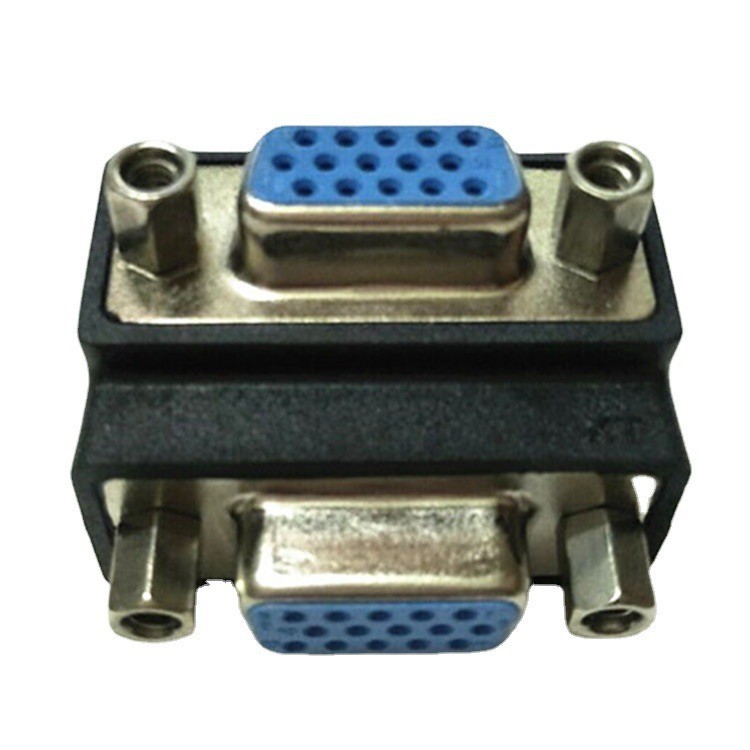 厂家直供 弯头VGA母对母转换头 投影仪显示器转接头VGA直通90度