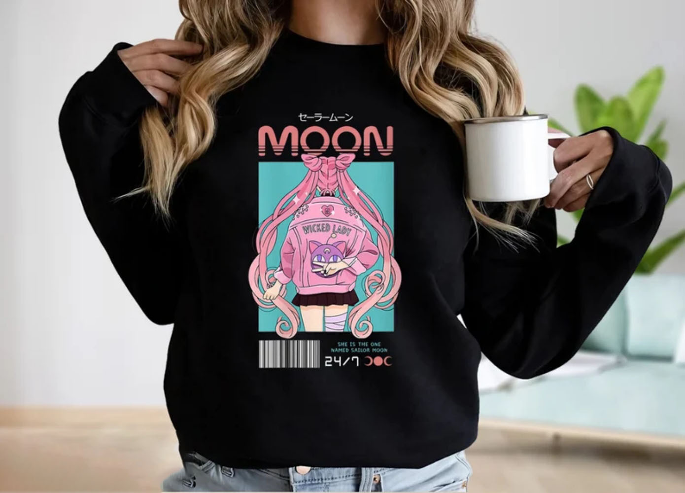 Sailor Moon Sweatshirt Mamoru Japanese Anime Luna Shirt Sere