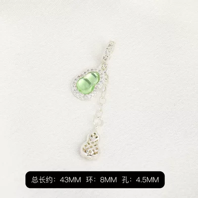 14K Gold-Plated Zirconia Gourd-Shaped: Zərgərlik ara hissələri - silver-green