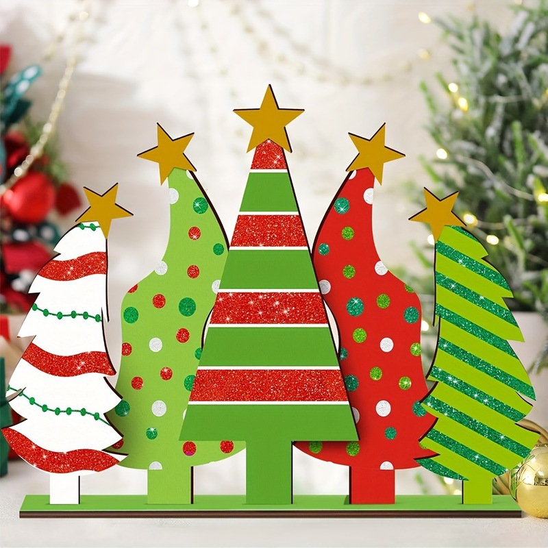 現物3d立体クリスマスツリー置物木製クリスマスプレゼント創意クリスマス要素標識カード置物|undefined