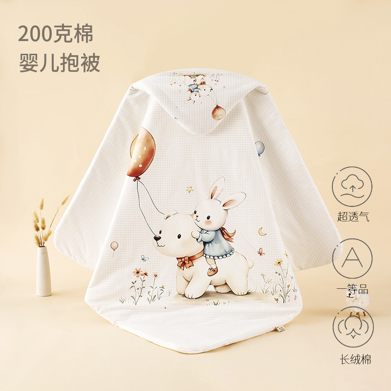 Newborn Quilt 200g Baby Pure Cotton Quilt Newborn Bag Single Autumn and Winter Quilt Swaddling Delivery Room Baby Supplies