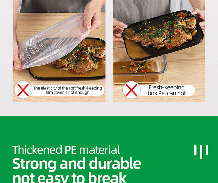 Disposable plastic stretch film home-use food grade plastic stretch film thickened PE fresh-keeping cover sealing bowl cover wholesale