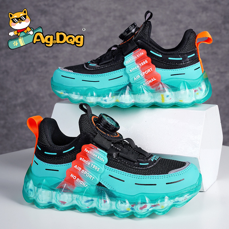Ag.Dog Summer Unisex Kids Fashion Sneakers with Rotating Button, Breathable and Non-slip Casual Kids Running Shoes 2024