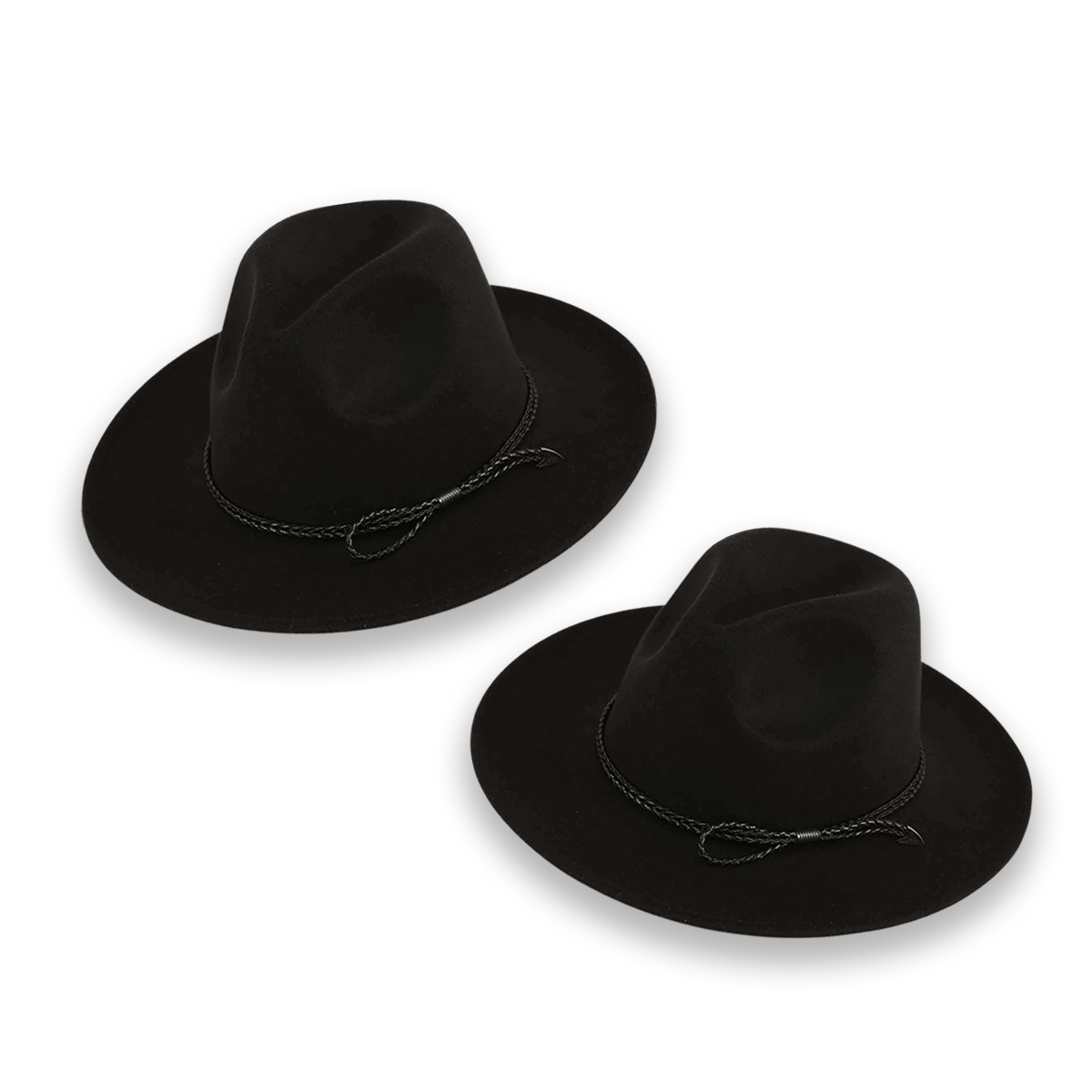 Black Hat Mens KoreanStyle Fashion Twist Belt Top Hat Wide Brim Sunshade SunShade AllMatch Japanese Fedora Hat Womenpicture2