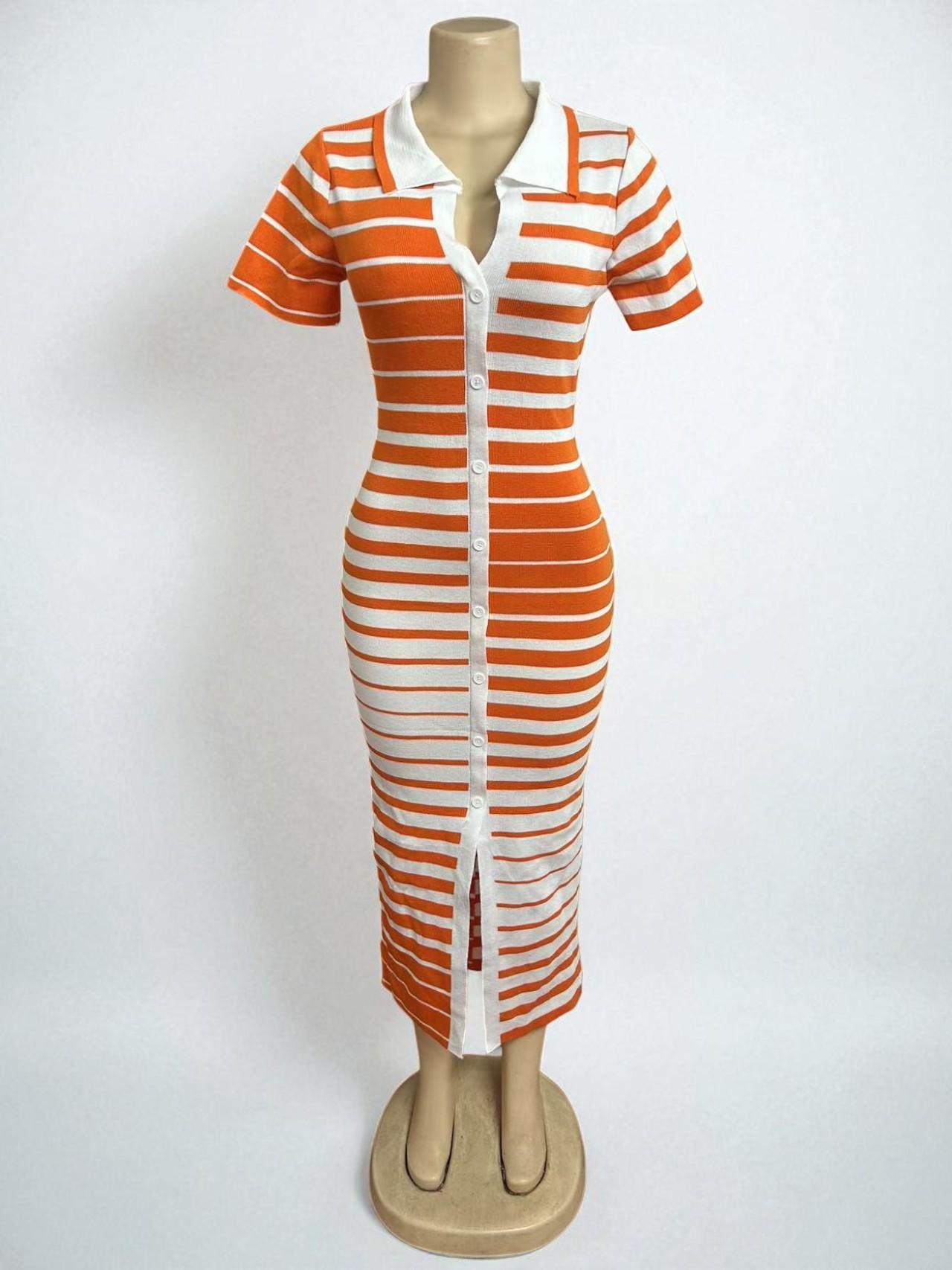 GraceChic 2025 Nuovo vestito estivo in maglia a righe bianche e nere per le donne taglie forti transfrontaliere Commercio estero africano da donna_voghion.com