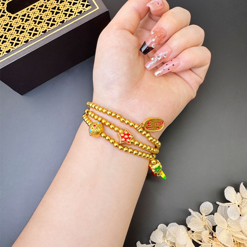 Pulseras de oro de verano de alta calidad de mujer Nafu hortenida plátano estrella larga cadena fábrica al por mayor